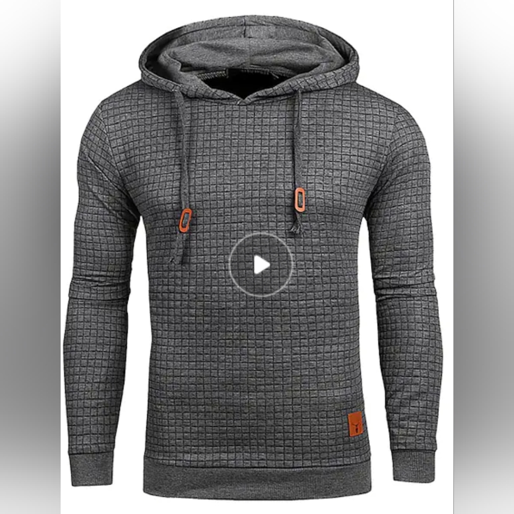 gray quilted hoodie